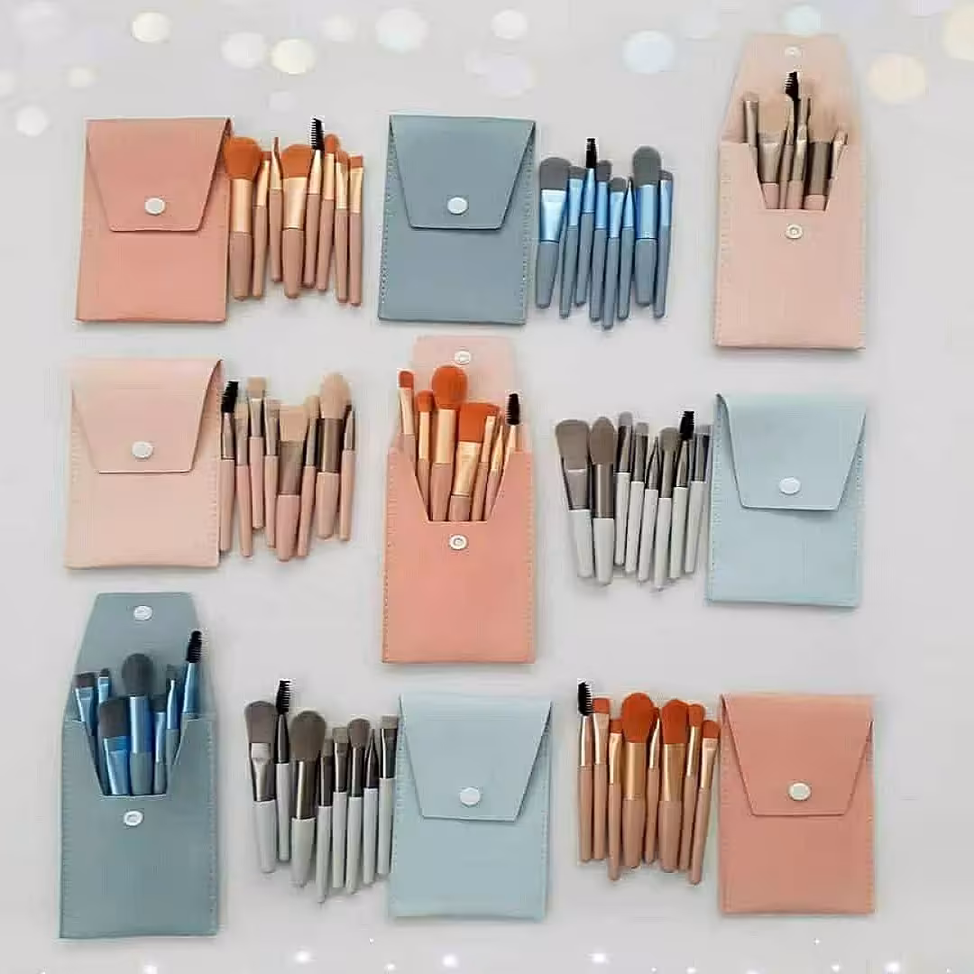 ست براش هشت تیکه کیف چرمی