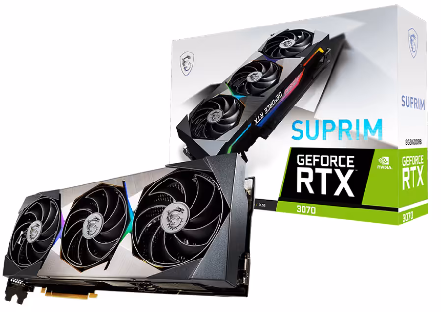 کارت گرافیک  ام اس آی مدل GeForce RTX 3070 SUPRIM 8G حافظه 8 گیگابایت