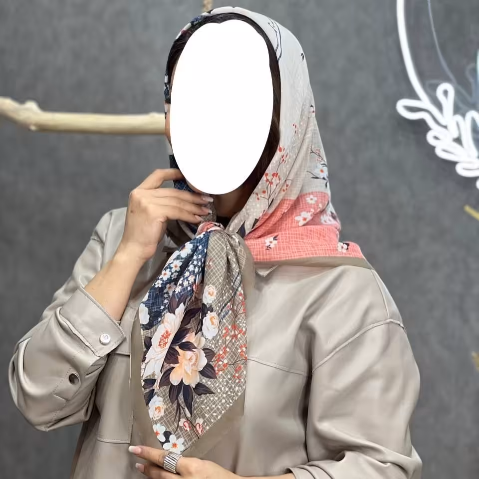 روسری نخی قواره 100 گلدار