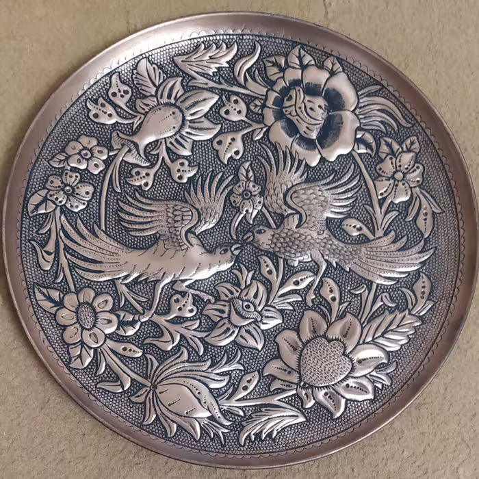 دیوار کوب قلمزنی مسی، سایز 30 سانتی