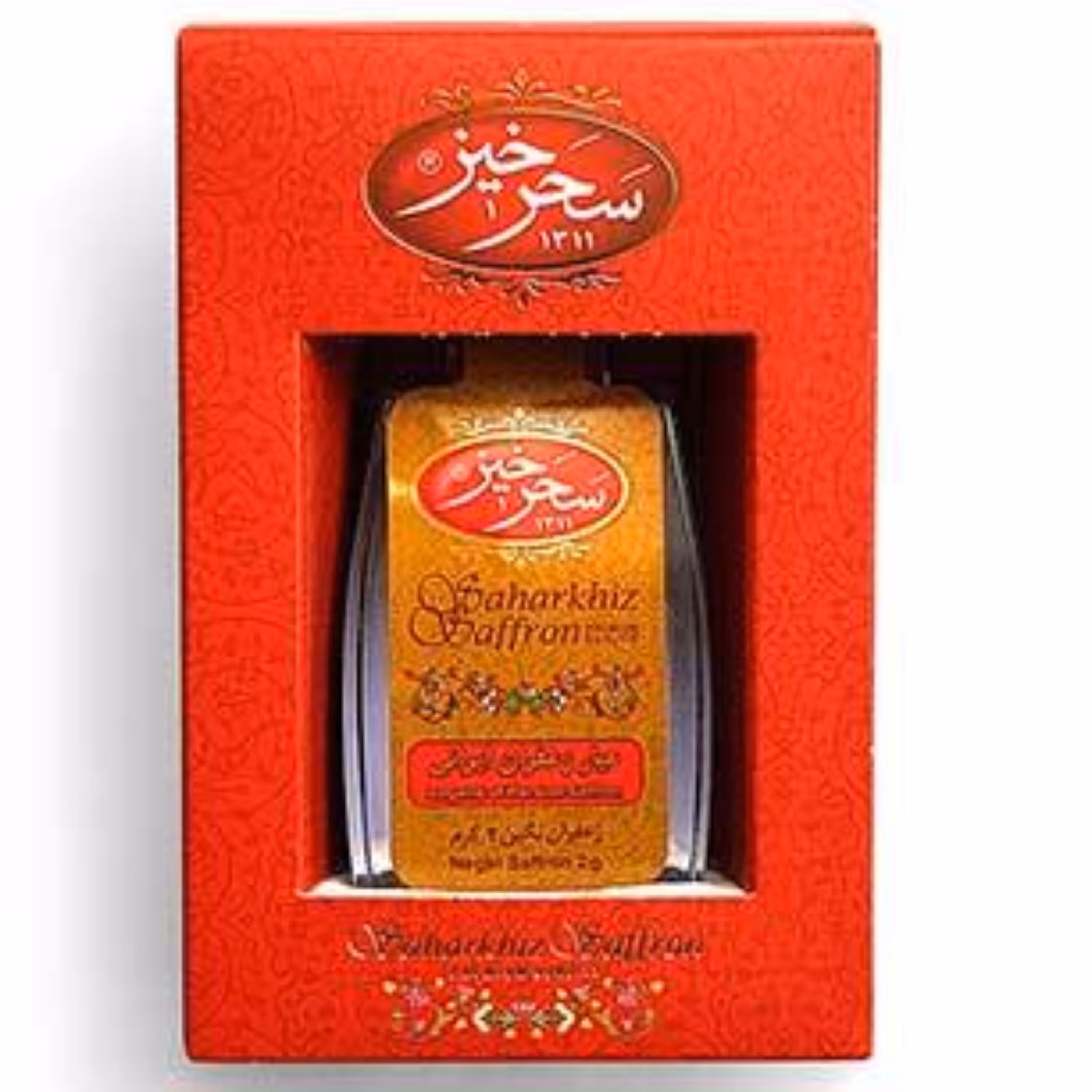 زعفران نگین 2 گرم آذین با جعبه سحرخیز 2عدد