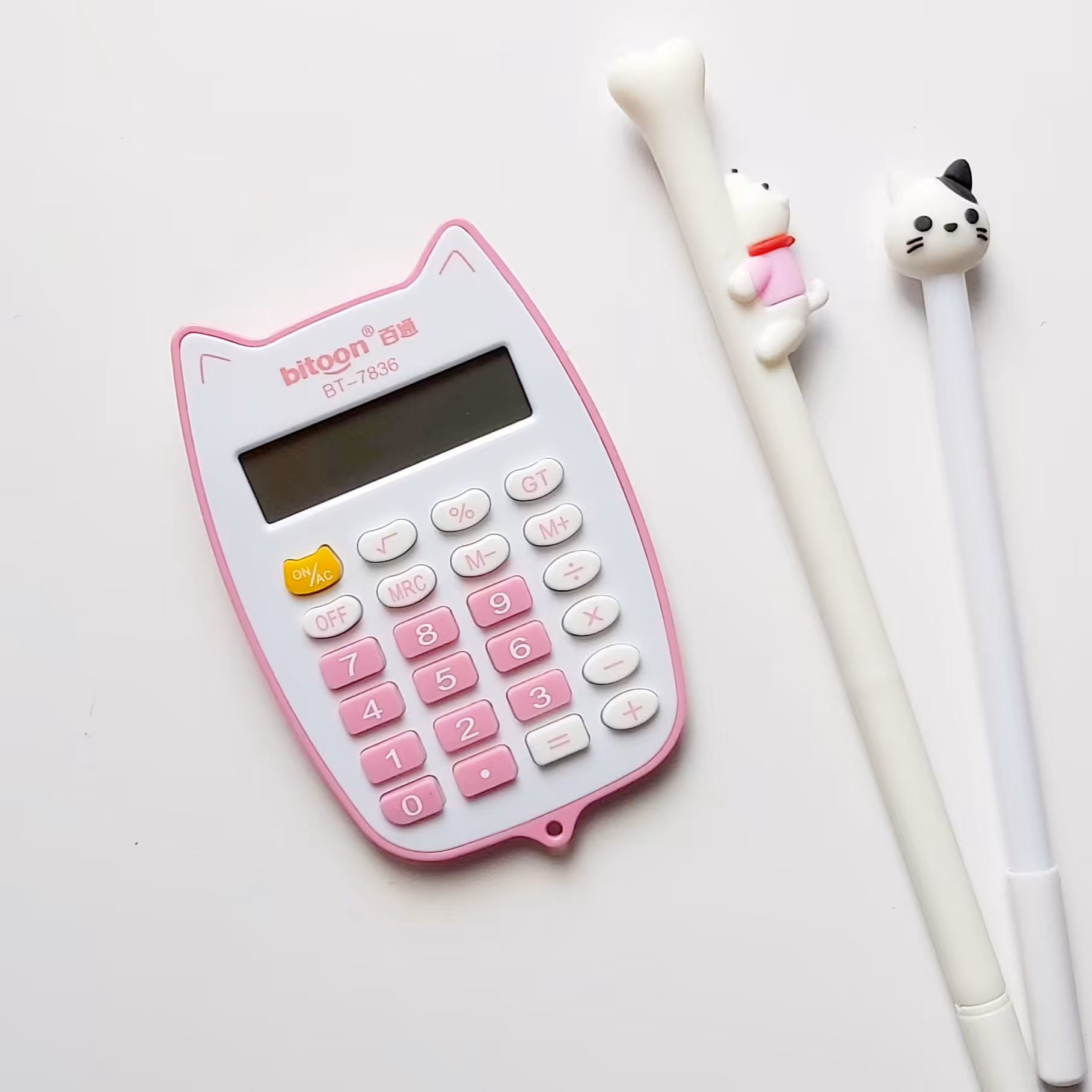 ماشین حساب فانتزی  طرح گربه صورتی