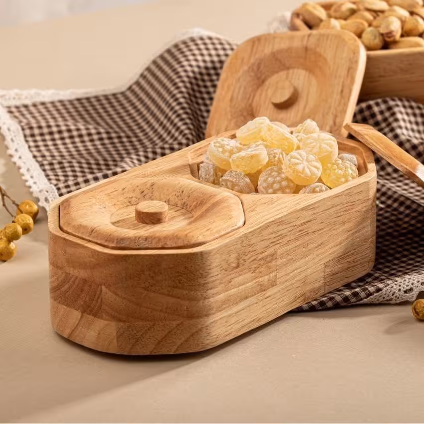 قندان دوقلو چوبی