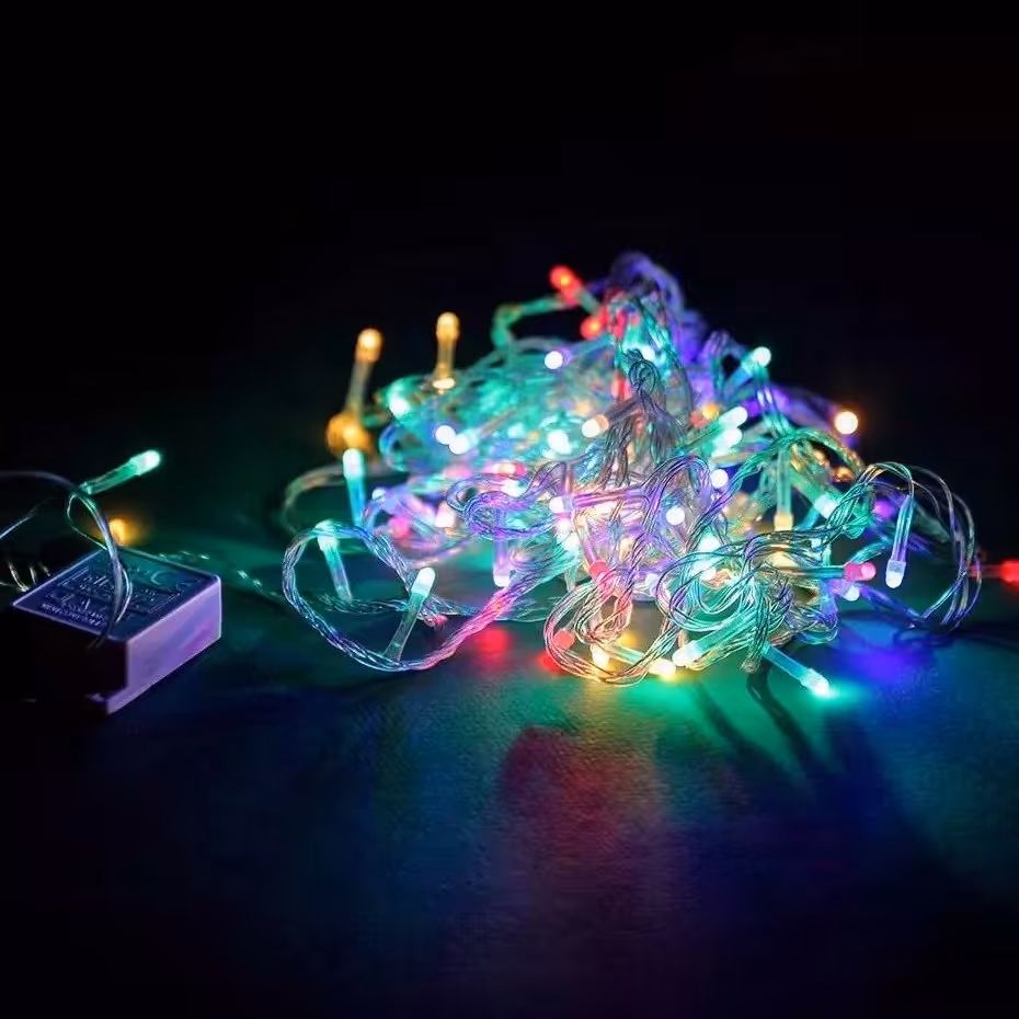 ریسه سوزنی 100 لامپ ال ای دی 10 متر طول و مولتی کالر و 8 حالت رقص نور