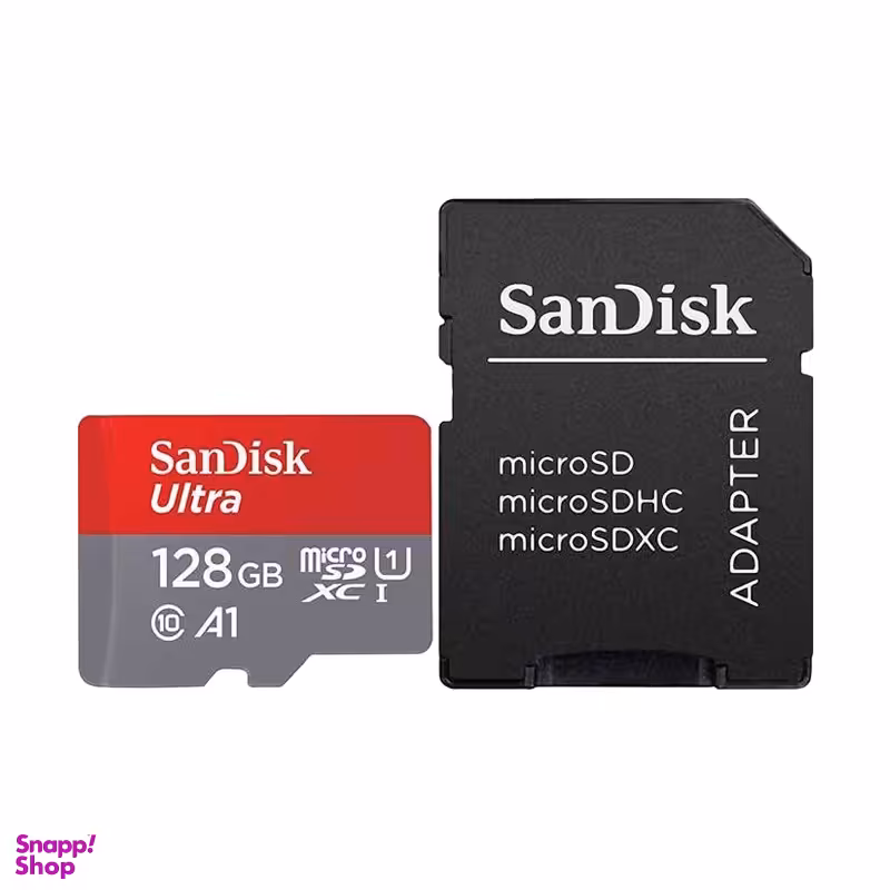 کارت حافظه Microsdxc سن دیسک (Sandisk) مدل Ultra A1 کلاس 10 استاندارد Uhs-I سرعت 120Mbps ظرفیت 128 گیگا بایت