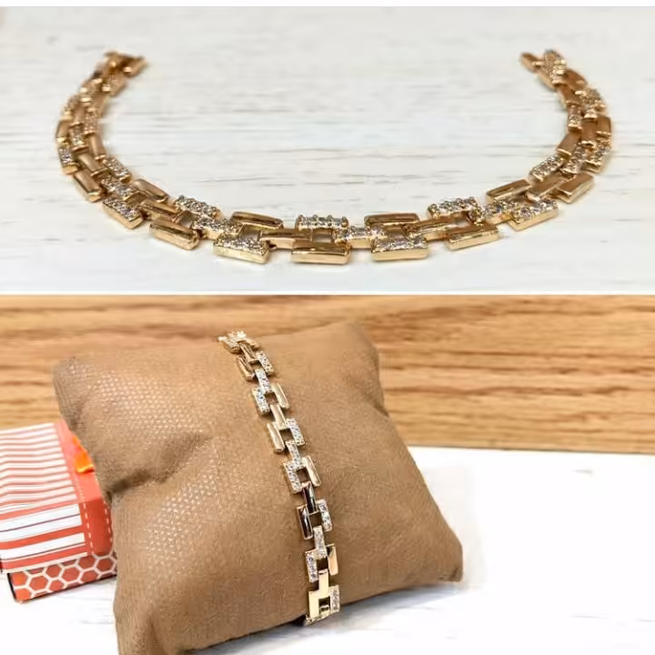 دستبند جواهری استیل مارکcm طرح 2