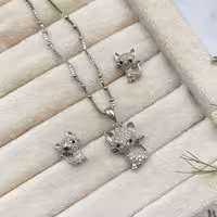 نیمست فانتزی نقره 925 با روکش طلا سفید  کد 78