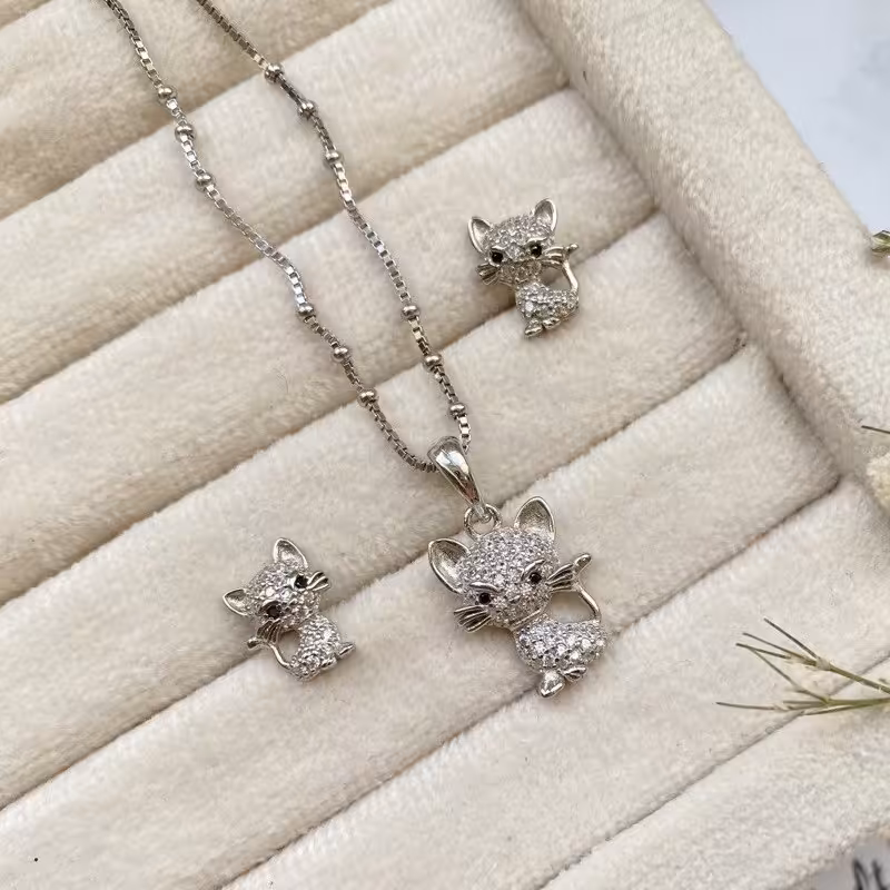 نیمست فانتزی نقره 925 با روکش طلا سفید  کد 78