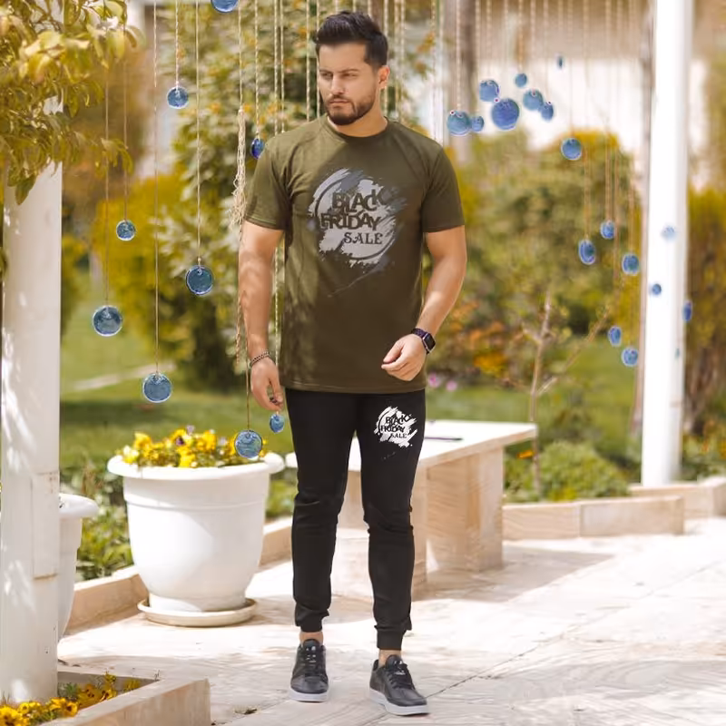 تیشرت شلوار مردانه مدل Black Friday (سبز ) سایز  XL