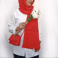 شال قرمز چاپی