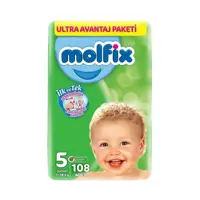 پوشک بچه مولفیکس ترکیه سایز 5 بسته فوق اقتصادی 108 عددی