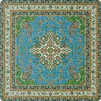  رومیزی یک در یک  ترمه طرح مهستان برند ترمه حسینی رنگ  سبز