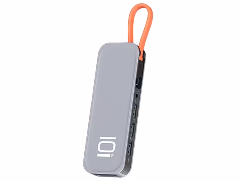 هاب چندکاره 10 پورت تایپ سی راک Rock TR01 Multifunctional Extension Hub Adapter