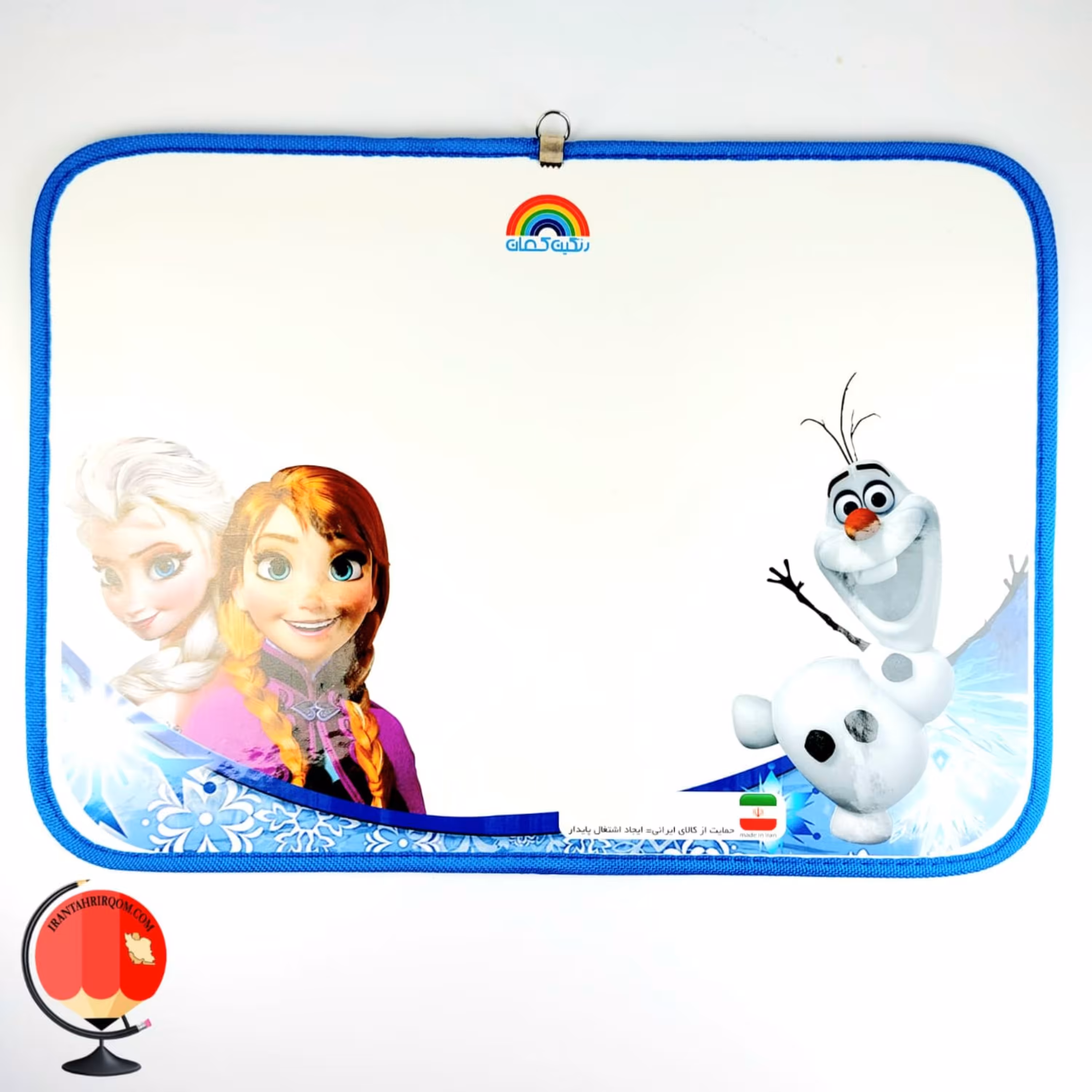 تخته وایت برد سایز A3 دور دوخت گیره دار طرح فروزن کد 1952