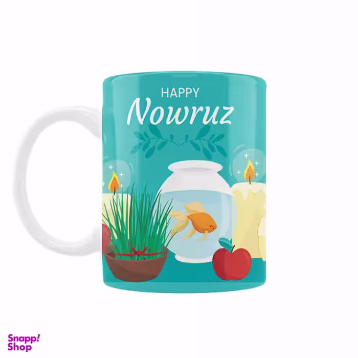 ماگ مدل عید نوروز طرح شمع و هفت سین