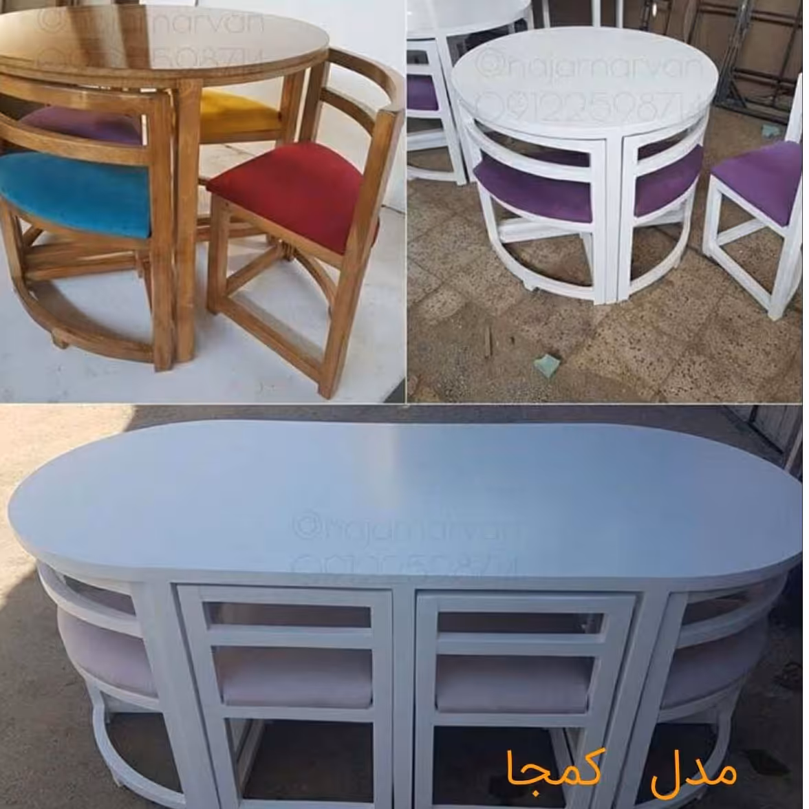 میز غذاخوری مدل کمجا جنس چوب روس 4-6-8 قابل سفارش دررنگ دلخواه