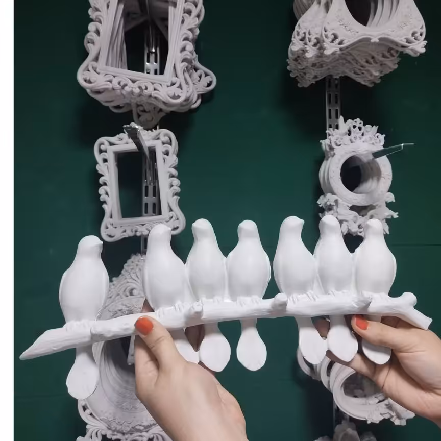 جاکلیدی طرح پرنده هفت تایی پلی استر خام