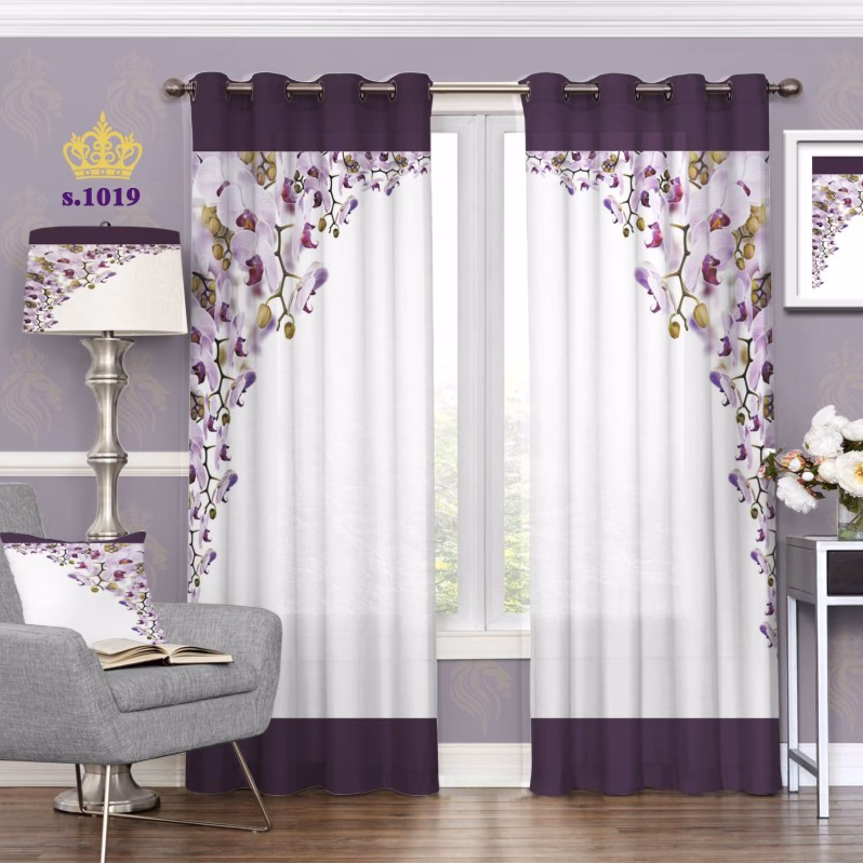 پرده تصویری چاپی- حاشیه شکوفه (1019)