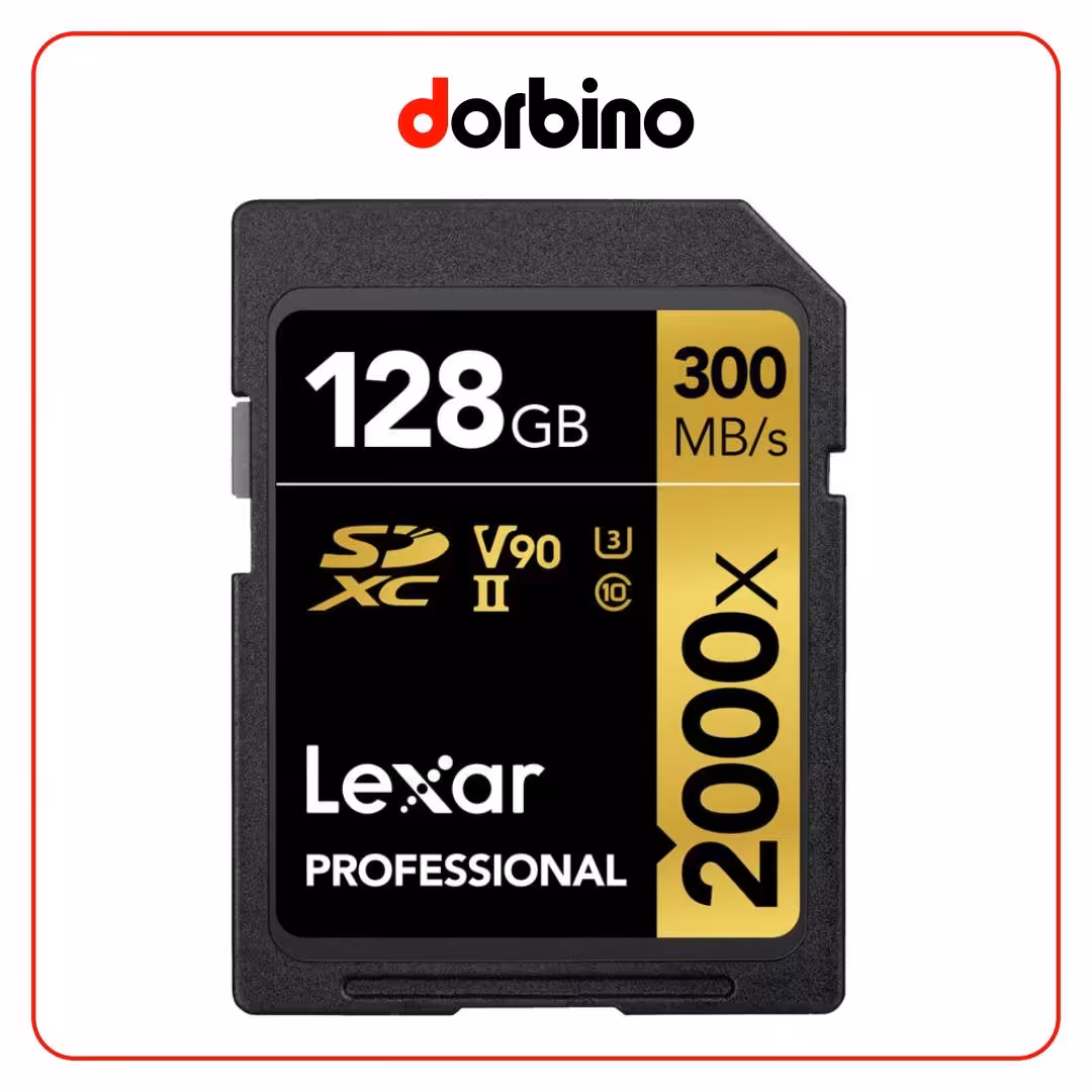 کارت حافظه لکسار Lexar 128GB Professional 2000x UHS-II SDXC Memory Card - فروشگاه دوربین دوربینو