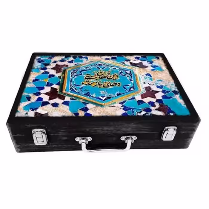 جعبه چوبی مدل چمدان بزرگ طرح کاشی5