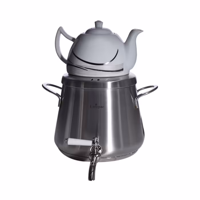 کتری و قوری شیردار یونیک دسته استیل کد 7203