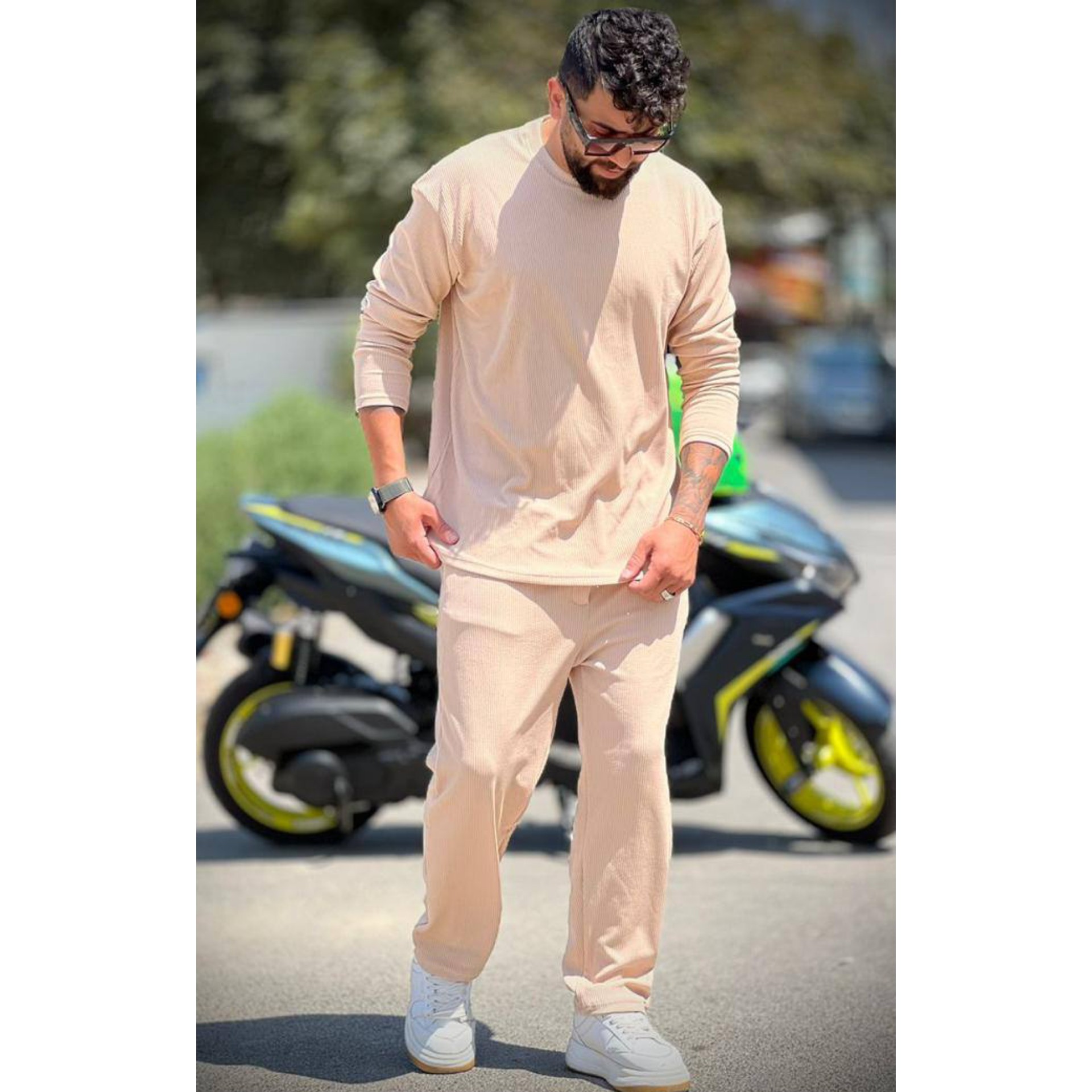 ست شلوار و دورس مردانه مراکشی تنخور عالی (ارسال رایگان) جنس مراکشی طرحدار گرم بالا اورجینال و درجه یک
