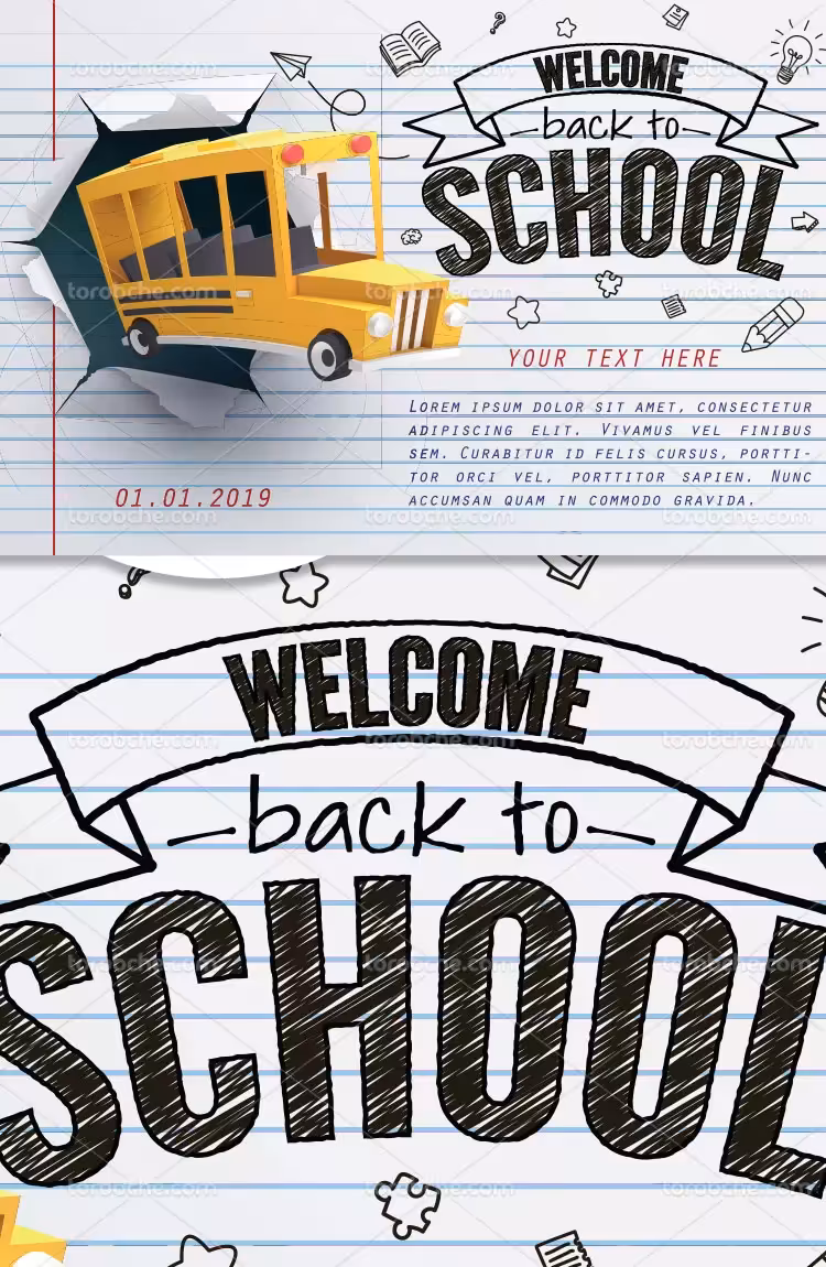 بنر بازگشایی مدارس با کیفیت | گرافیک با طعم تربچه