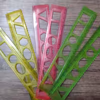 خط کش ژله ای 20 سانت شابلون دار