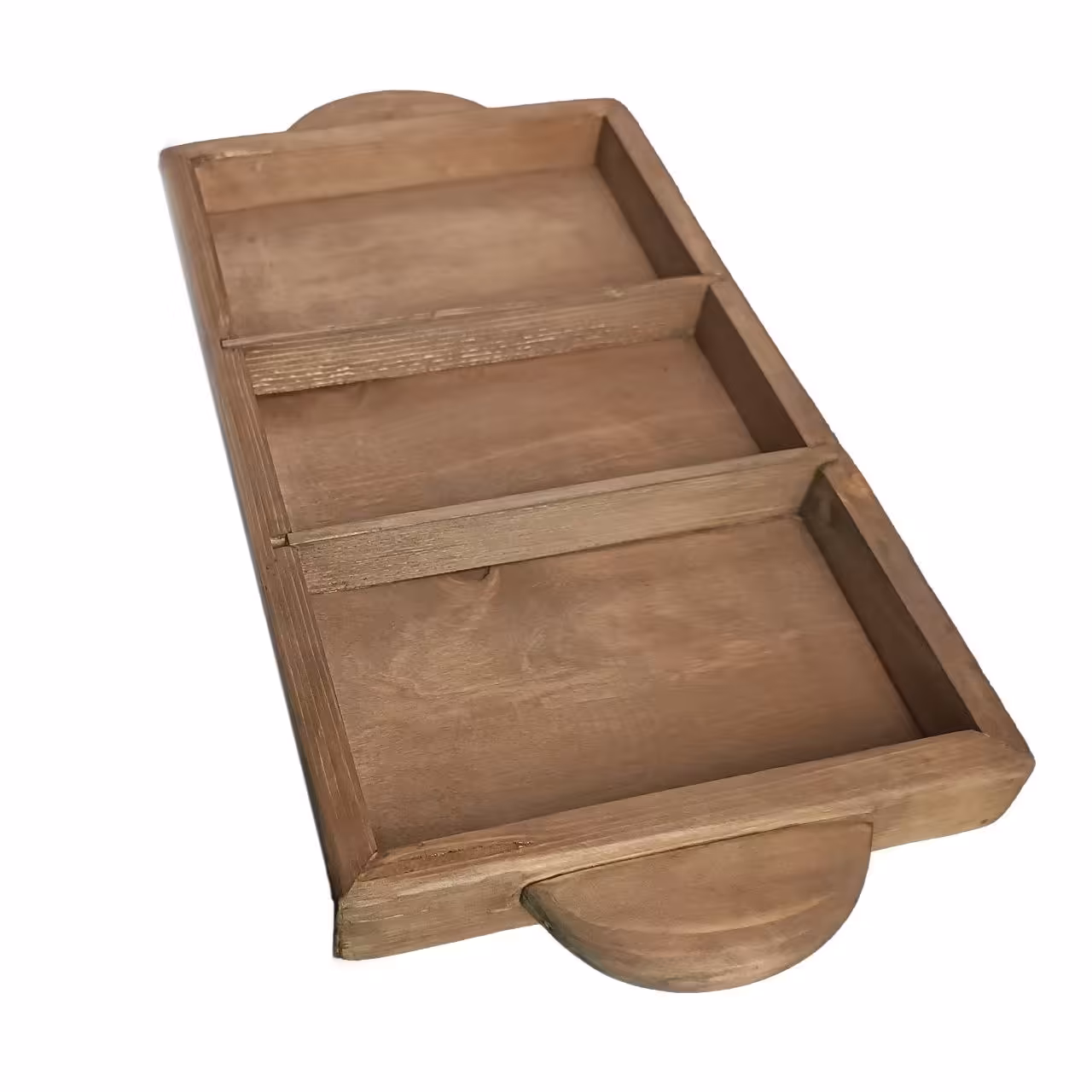 ظرف چوبی شلف دار  سایز متوسط با دسته چوبی ( کاسه چوبی ) (شکلات خوری چوبی )