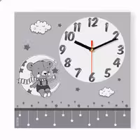 ساعت دیواری اتاق کودک طرح خرس و ماه کد 4384