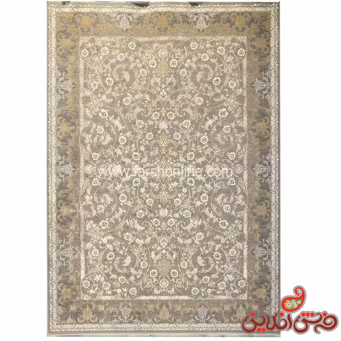 فرش زمرد مشهد برجسته طرح 24009 الماسی روشن