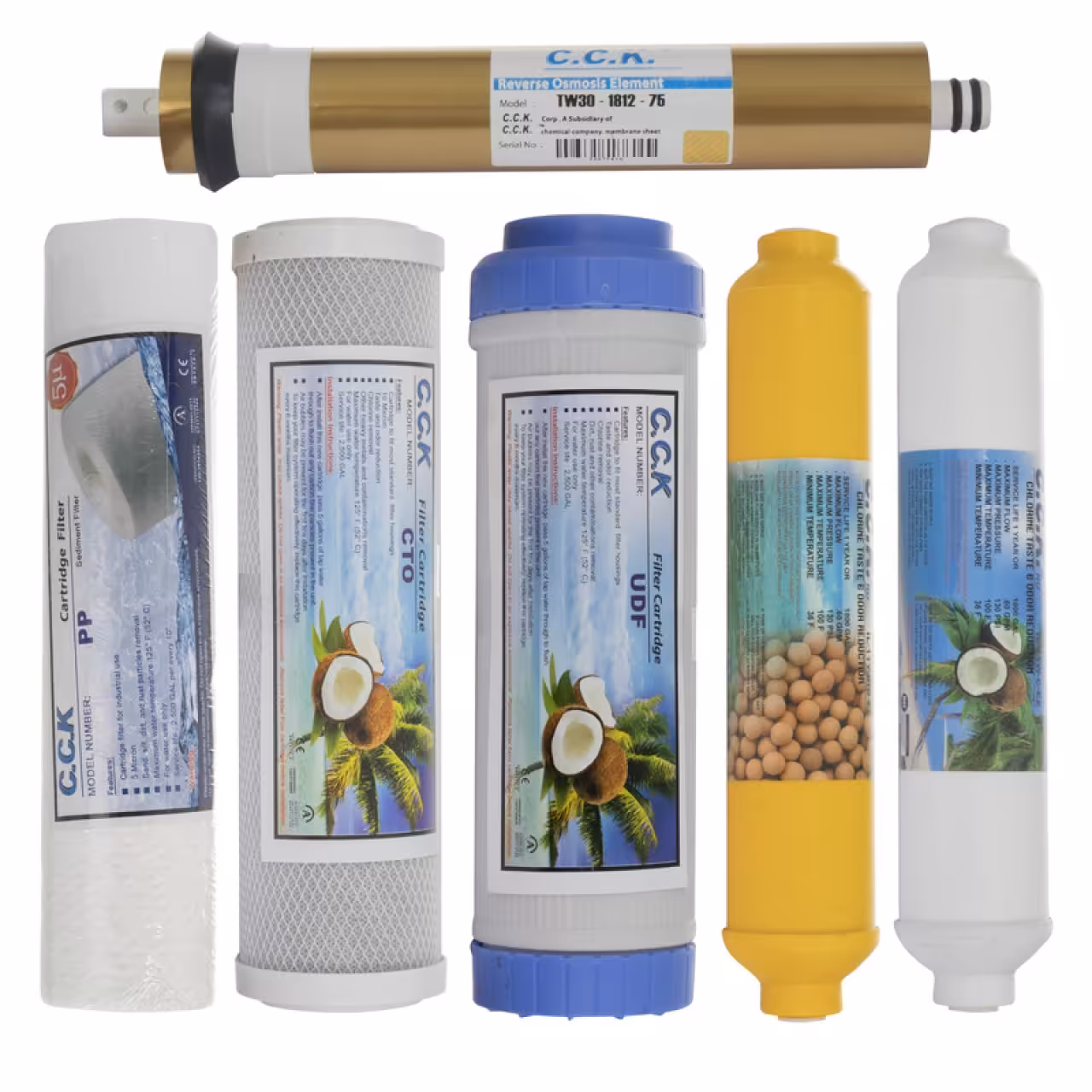 فیلتر دستگاه تصفیه آب سی سی کا مدل ممبران دار مجموعه 6 عددی