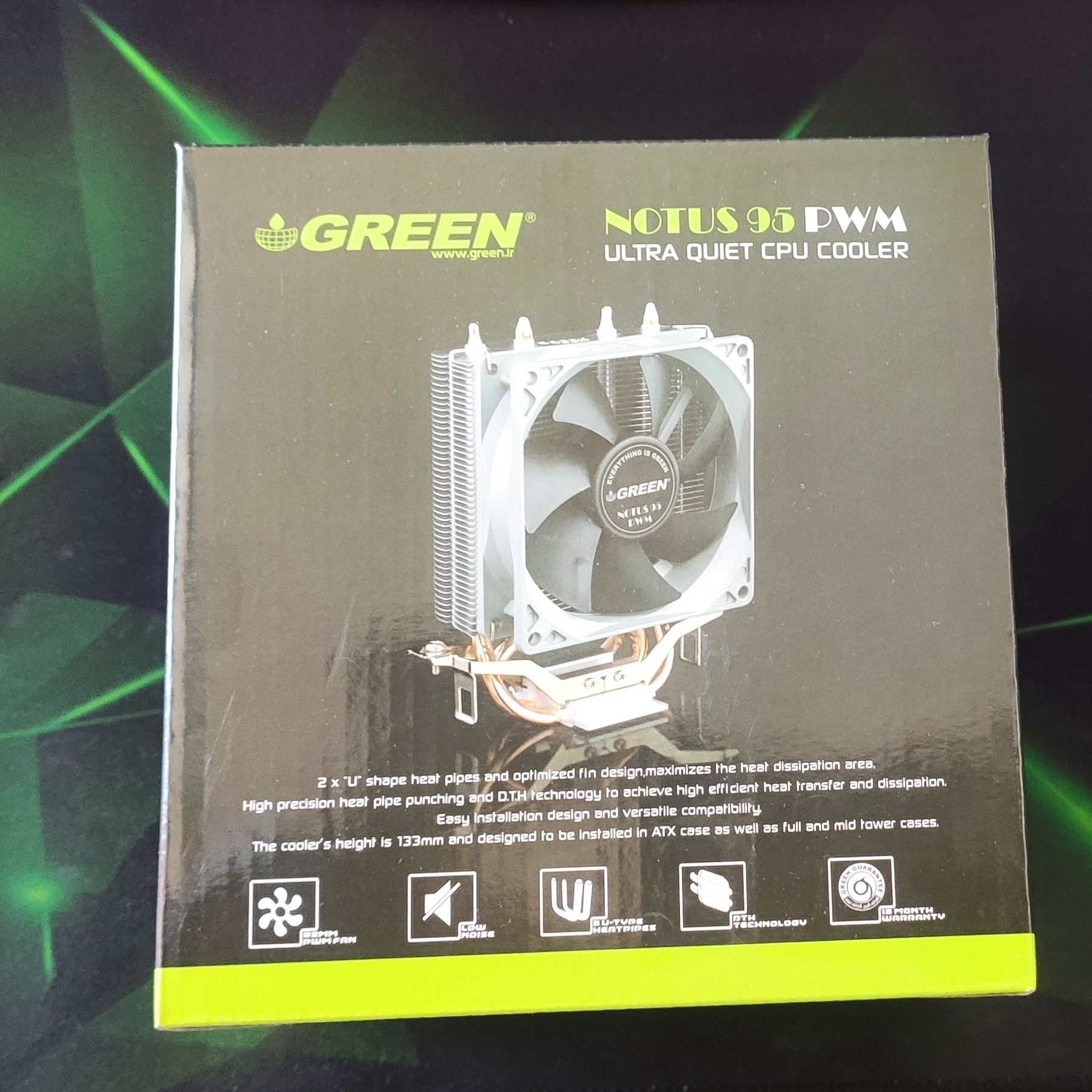 خنک کننده CPU گرین مدل NOTUS 95-PWM جدید (LGA1700)