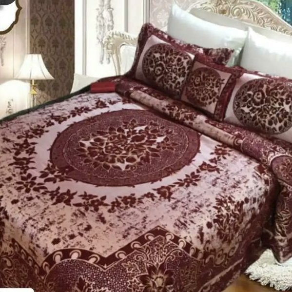 روتختی مخمل پنلی زرشکی ترک دونفره درجه یک 8 تیکه