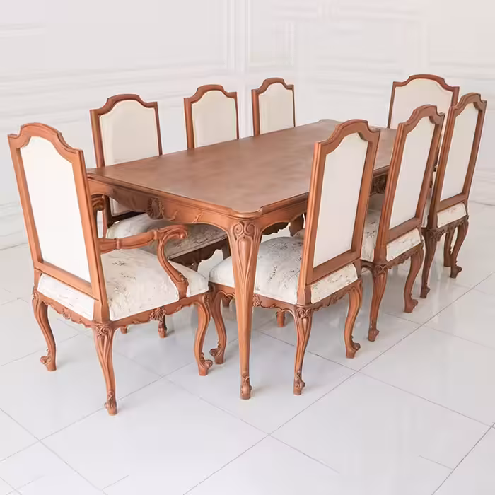 میز ناهار خوری کلاسیک و منبتی رومینا برند مبل باروس 