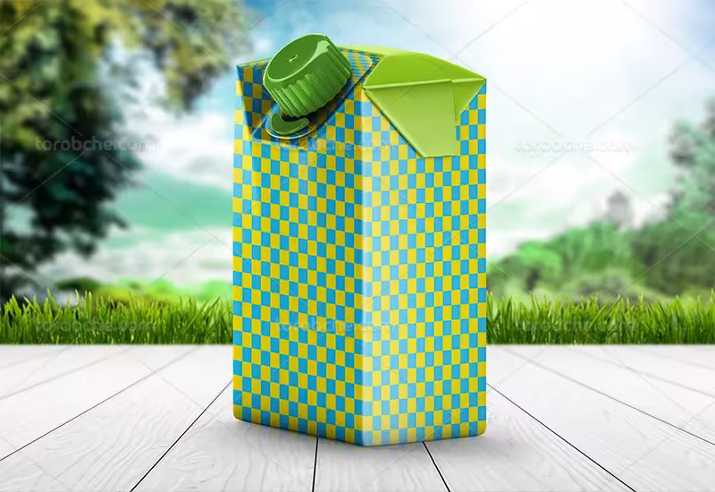 موکاپ پاکت آبمیوه کوچک | گرافیک با طعم تربچه