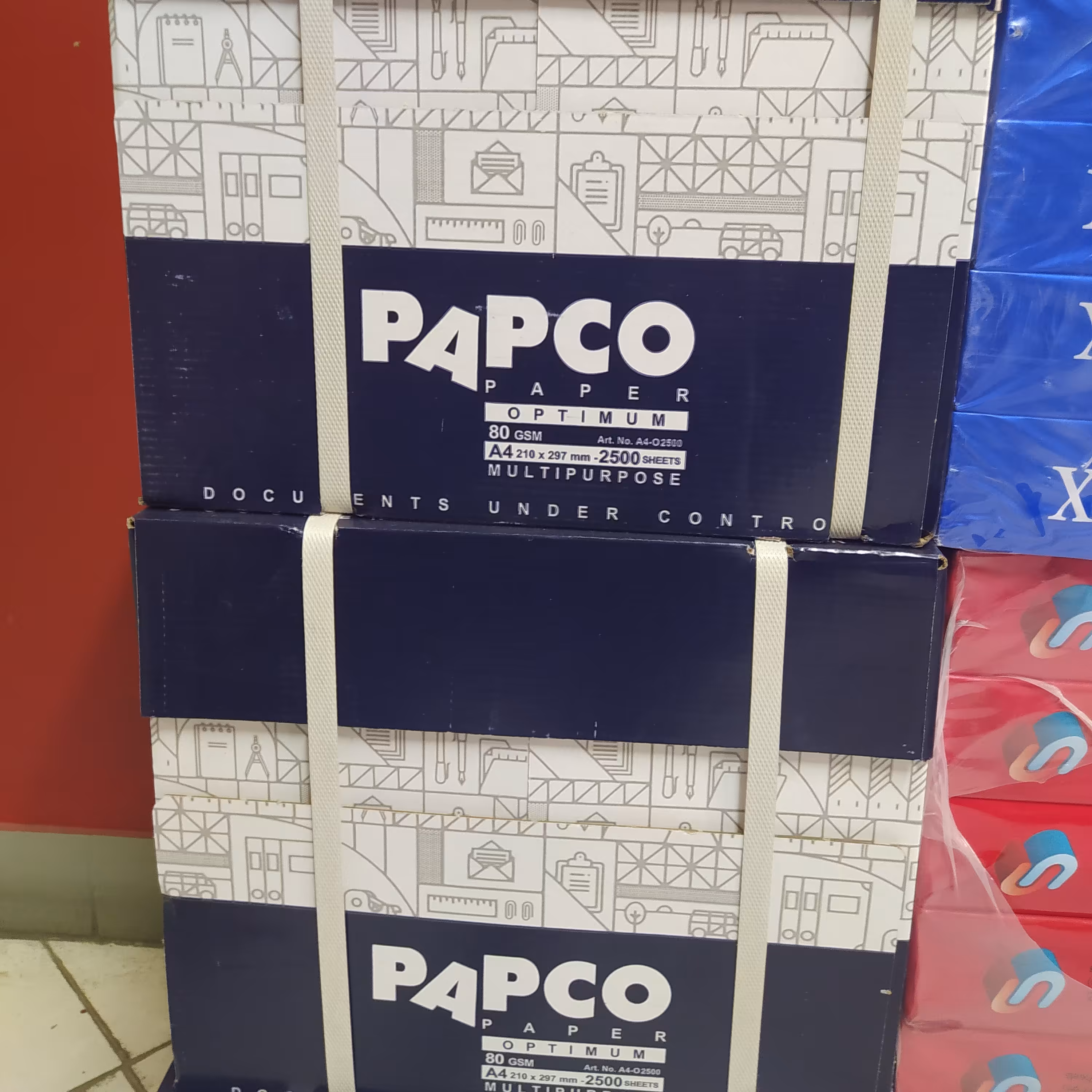 ده بسته 500 تایی کاغذ A4 پاپکو 80 گرم