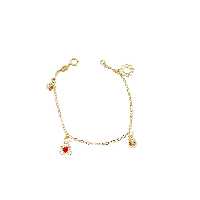 دستبند طلای 18 عیار بچه گانه مینا رنگی مدل Hello kitty کد DT016