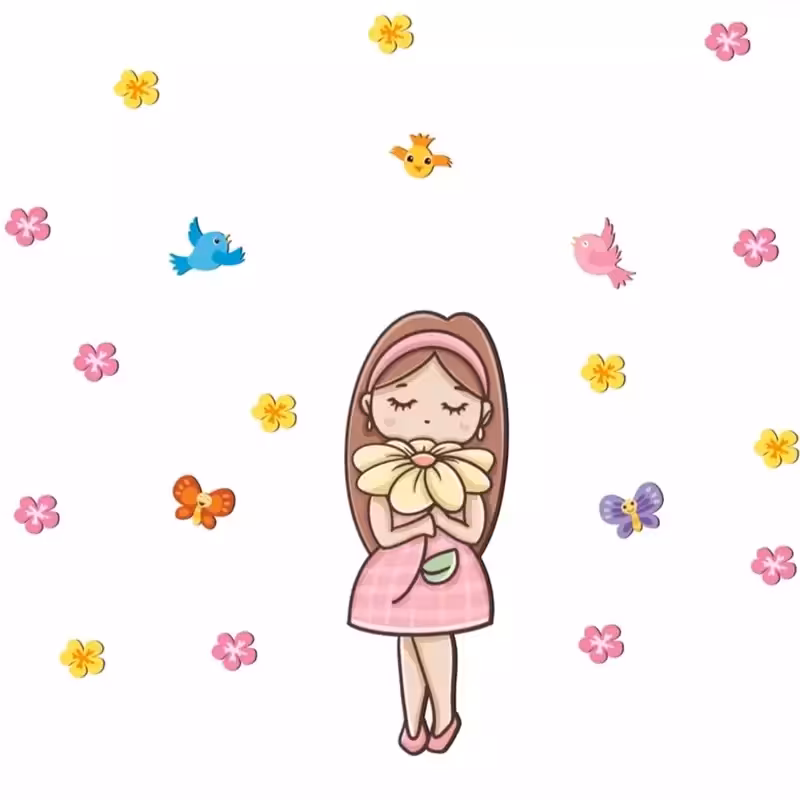 استیکرچوبی دختر