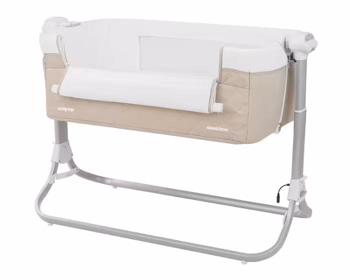 تخت کنار مادر برقی کیکابو کنترلدار و انتی ریفلکس با گهواره برقی چند سرعته  kikkaboo sway me beige
