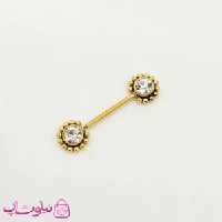 پیرسینگ سینه نگیندار طلایی کد 891-1