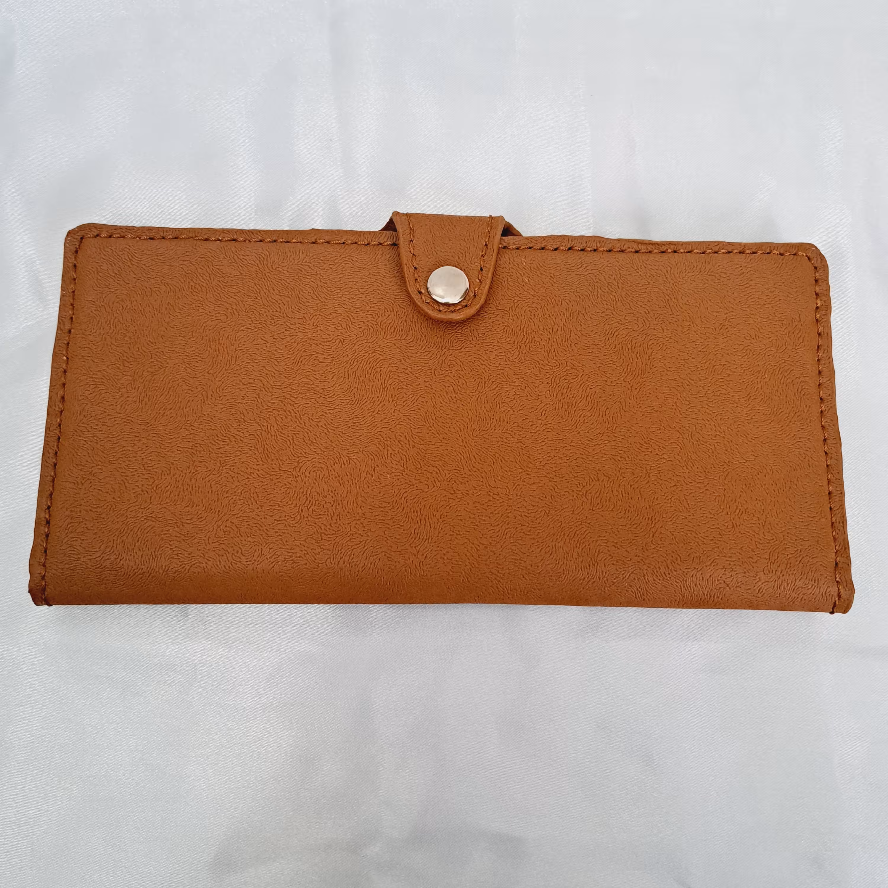 کیف دسته چک چرم دست دوز  رنگ عسلی