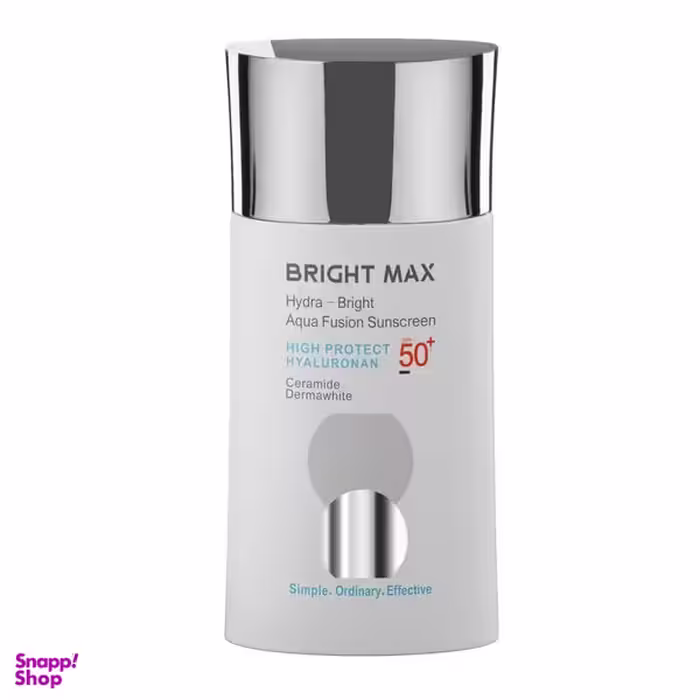 کرم ضد آفتاب بدون رنگ برایت مکس SPF 50 مدل آکوا فیوژن ‌مناسب انواع پوست حجم 50 میلی‌لیتر