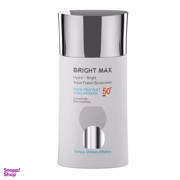 کرم ضد آفتاب بدون رنگ برایت مکس SPF 50 مدل آکوا فیوژن ‌مناسب انواع پوست حجم 50 میلی‌لیتر