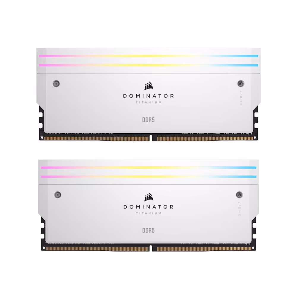 رم دسکتاپ 6000MHz کورسیر مدل دامینیتور تیتانیوم RGB با ظرفیت 2×16 گیگابایت