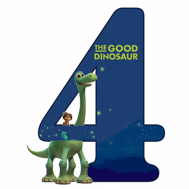 استند رومیزی مدل عدد 4 طرح دایناسور خوب کد 1757