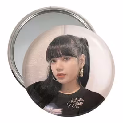 آینه جیبی خندالو مدل لیسا بلک پینک Black Pink کد 14341