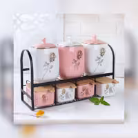 7 پارچه پاسماوری گل دار استند دار جدید