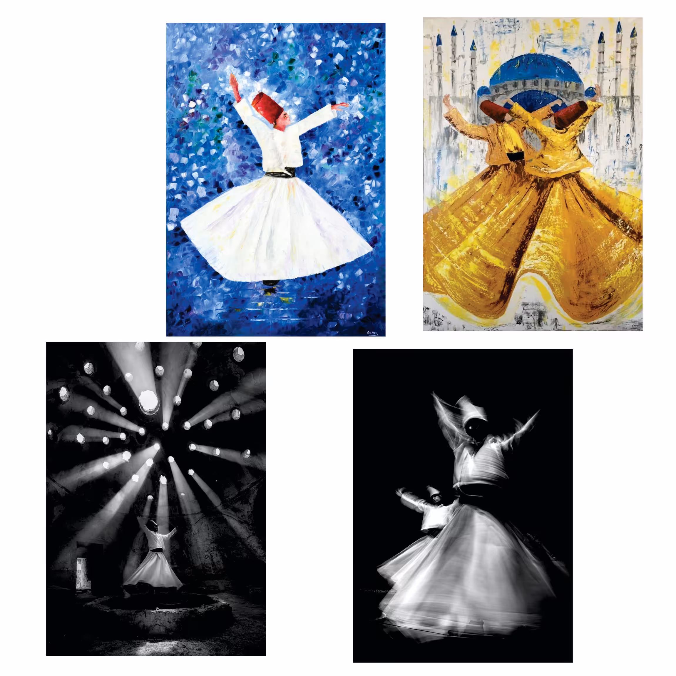 تابلو دیواری چهار  عددی مدل عرفانی، سماء