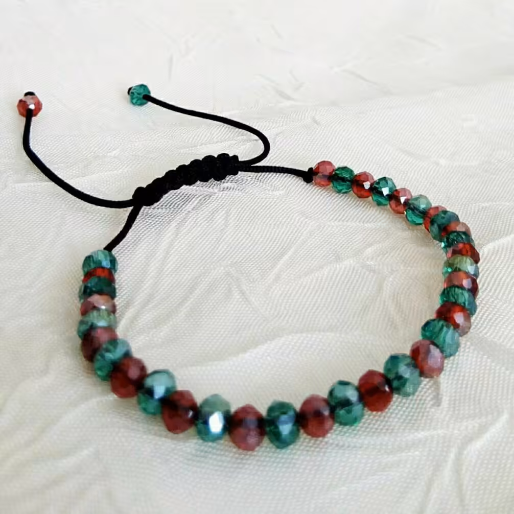 دستبند کریستالی ظریف دو رنگ